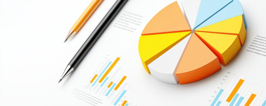 A Modern infographic design showing market valuation and data